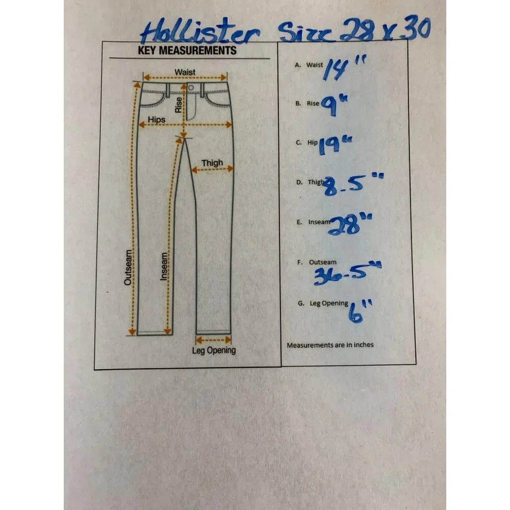 Men's Hollister‎ Skinny Fit Denim Jeans 28/30 Epic Flex Slim Straight Dark Wash